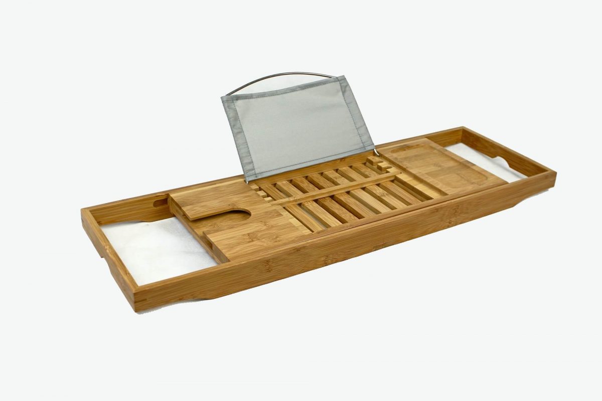 Luxury Bamboo Bathtub Caddy Tray  Premium Wood Bathtub Caddy Tray – Bambusi